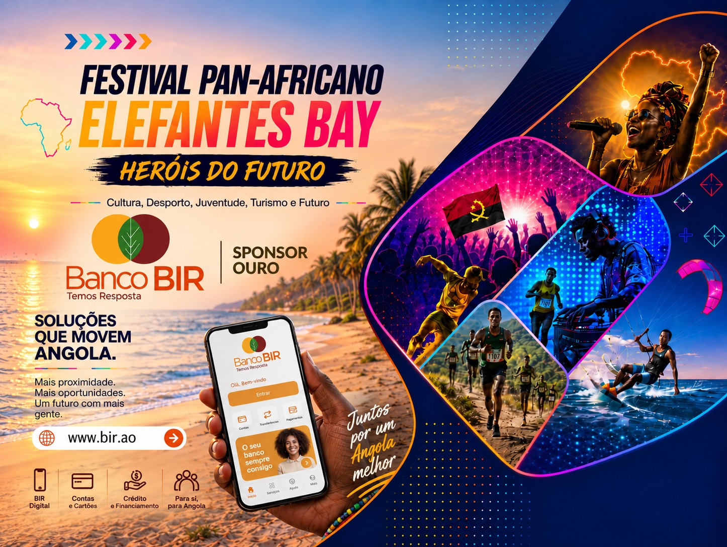 Peça digital do Banco BIR como Sponsor Ouro do Festival
