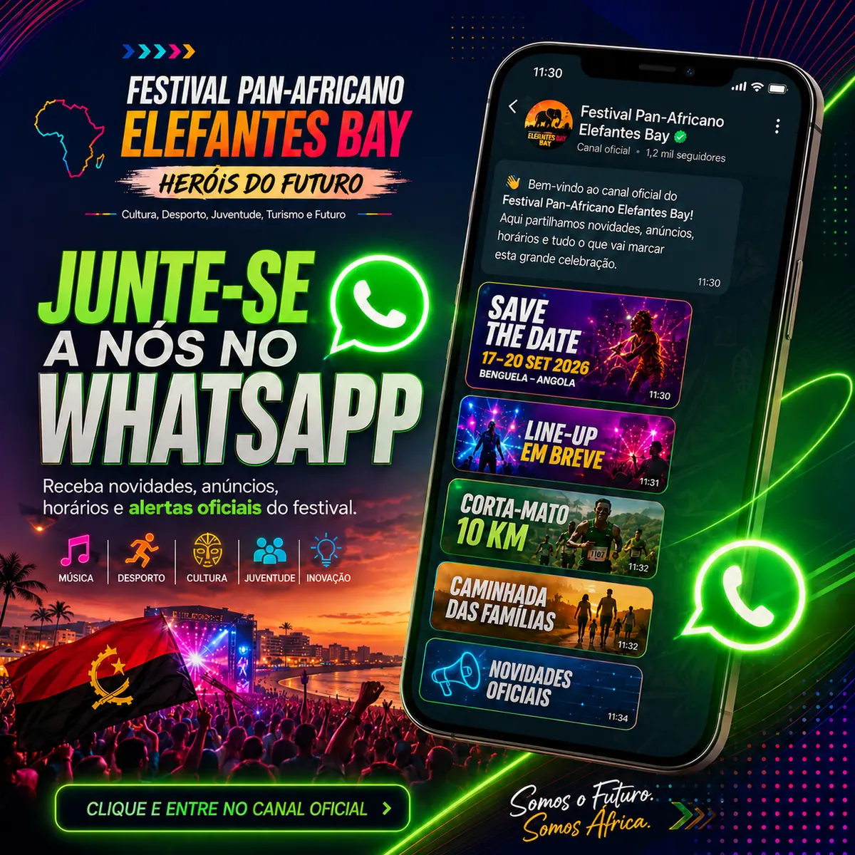 Imagem visual das redes sociais do Festival ELEFANTES BAY
